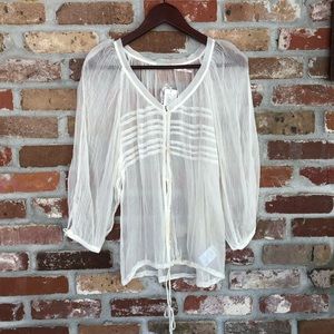 NWT Kimchi Blue White Button Down Blouse